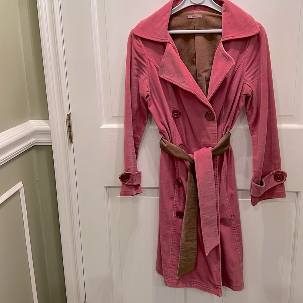 SALE! Vintage Sooki Rose Colored Fine Corduroy Double Breasted Style Coat